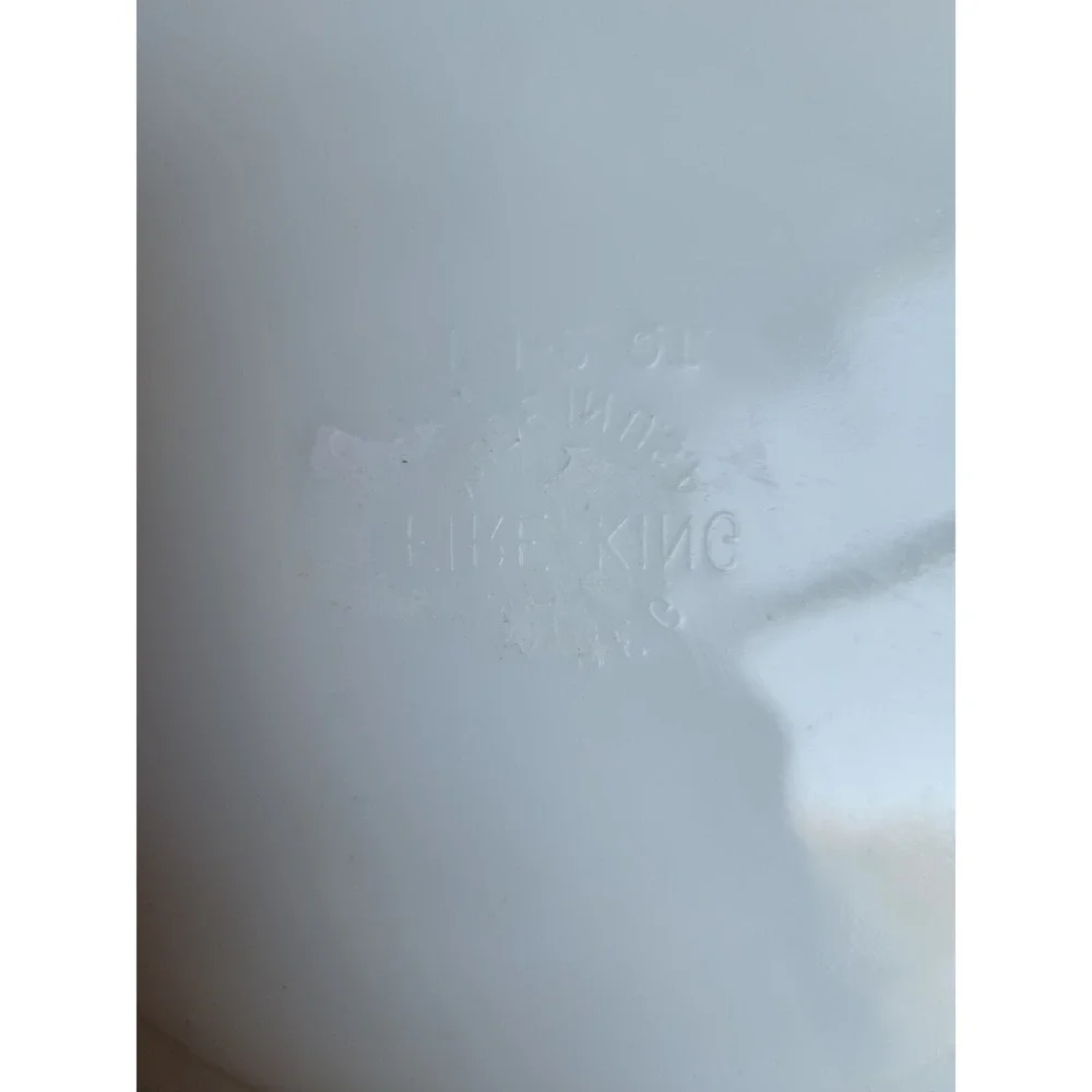 Vintage Hand Painted Fire King 1 1/2 Q Milk Glass‎ Baking Dish, Reverse Markings